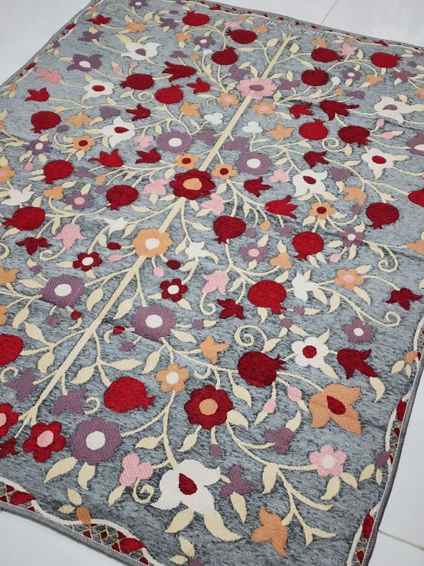 روفرشی مخمل ۱در۱نیم اناری
