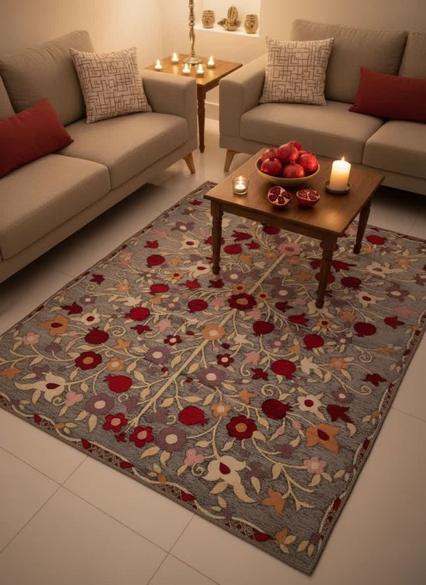 روفرشی مخمل ۳متری اناری